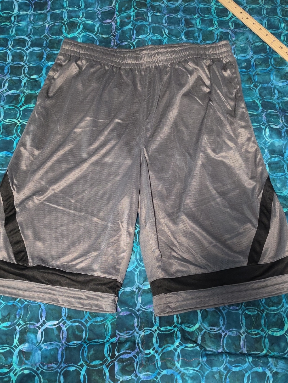 Men's Athletic Mesh Shorts in Grey with Black Accents Size 3XL